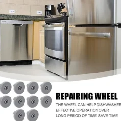 DAO Tvättmaskiner-4 st diskmaskin reservdelar diskmaskiner ersättningsrulle diskmaskin rulle [dB} 4X4X3cm