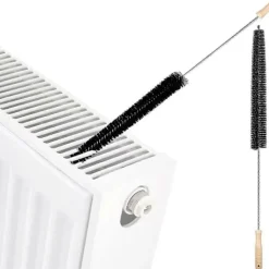 Dammsugare & Tillbehör-2 st Elementborstar Flexibel Radiator Dammtråg med Trähandtag (73cm)