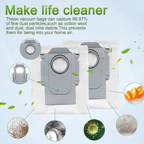 Dammsugare & Tillbehör-10 st Ersättningsdelar Dammpåse för Roborock QV 35A / QR 598 / QR 798 Robotdammsugare Tillbehör