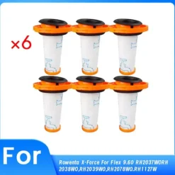 Dammsugare & Tillbehör-6 st Filter för Rowenta X-FORCE FLEX 9.60 Sladdlös Dammsugare