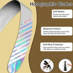 unbranded Skadedjur & Insekter-4 st Fläktar mot Flugor för Bord, Bordsfläkt Utomhus med Krok, Insektsavvisande Infällbara Flugfläktar