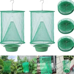 Superp Skadedjur & Insekter-2 st flugfällor insekter, utomhus trädgård hängande hopfällbar återanvändbar flugfälla för trädgårdar gårdar parker restauranger (grön)