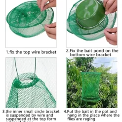 Superp Skadedjur & Insekter-2 st flugfällor insekter, utomhus trädgård hängande hopfällbar återanvändbar flugfälla för trädgårdar gårdar parker restauranger (grön)