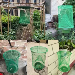 Superp Skadedjur & Insekter-2 st flugfällor insekter, utomhus trädgård hängande hopfällbar återanvändbar flugfälla för trädgårdar gårdar parker restauranger (grön)