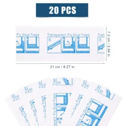 Skadedjur & Insekter-20 st Fönsterflugfällor, självhäftande vattentät flugpapper Klibbiga limremsor Fruktflugfångare Klar för husflugor Inomhus Utomhus Hem Restaurang