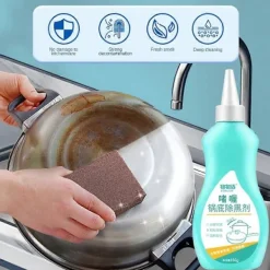 Rengöringsmedel-1 st Gel Grytbotten Svart Borttagare, Rengöringsgel för Grytbotten, Rengöringspasta för Rostfria Köksredskap