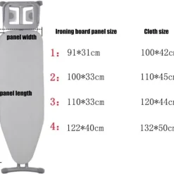 Strykjärn-1 st (Grå, 91x31cm) Strykbrädeöverdrag Enfärgat Strykbräde