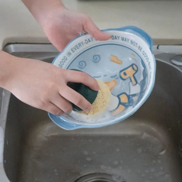 Rengöringsmedel-2 st gröna återanvändbara nanofiberrengöringsbollar, multifunktionellt rengöringsverktyg