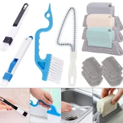 Fönsterrengöring-(13 st) Handhållna spårrengöringsverktyg för dörrar och fönster