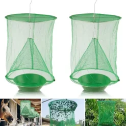 Skadedjur & Insekter-2 st Hängande Flugfälla Fångar Flugor Bur Nät Utomhus Effektiv