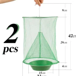 Skadedjur & Insekter-2 st Hängande Flugfälla Fångar Flugor Bur Nät Utomhus Effektiv