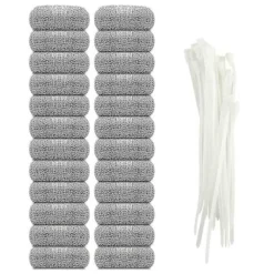 Tvättillbehör-20 st luddfilter tvättmaskin luddfilter fälla tvätt nät tvättmaskin slangfilter med 20 st kabelband