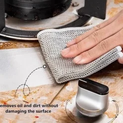 WAIDFU Svampar & Dukar-10 st Multifunktionell Disktrasor av Ståltråd, Metallrengöringsduk för Vått och Torrt double-deck: 20CM X 20CM