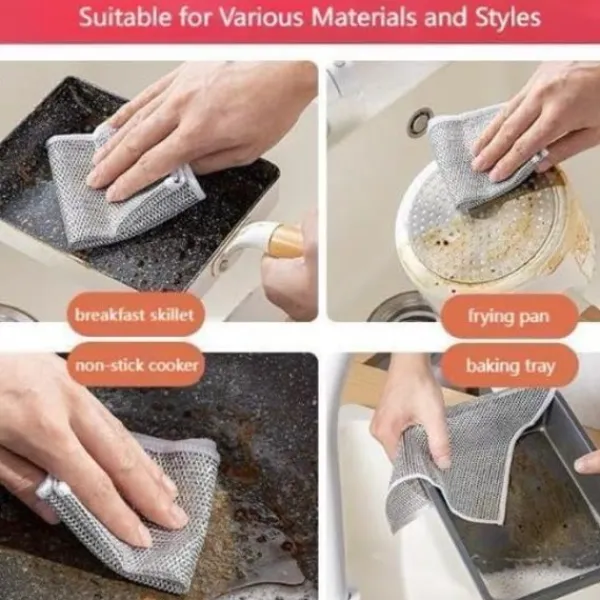 LBJ Städmoppar-10 st Nya multifunktionella disktrasor i stål som inte repar, mångsidiga