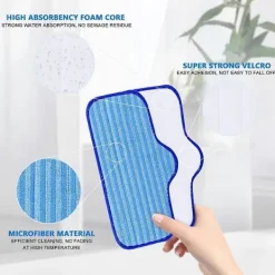 Städmoppar-10 st Premium Mikrofiberdukar, för Dupray Neat Ångmopp, Slitstarka, Återanvändbara och Maskintvättbara