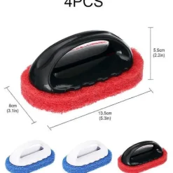 TrueNorth Svampar & Dukar-4 st Rengöringsskrubb med Handtag Kit Slipande Dynor Borste Badkar Kakel Rengöring Svampborste