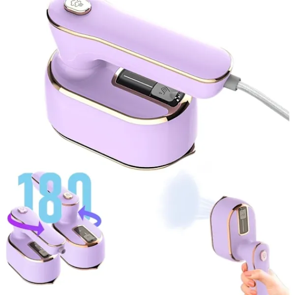 Strykjärn-1 st. Resefärg, 1000W Vikbar Handhållen Mini Ångstrykjärn, 180° Rotationshandtag Strykjärn