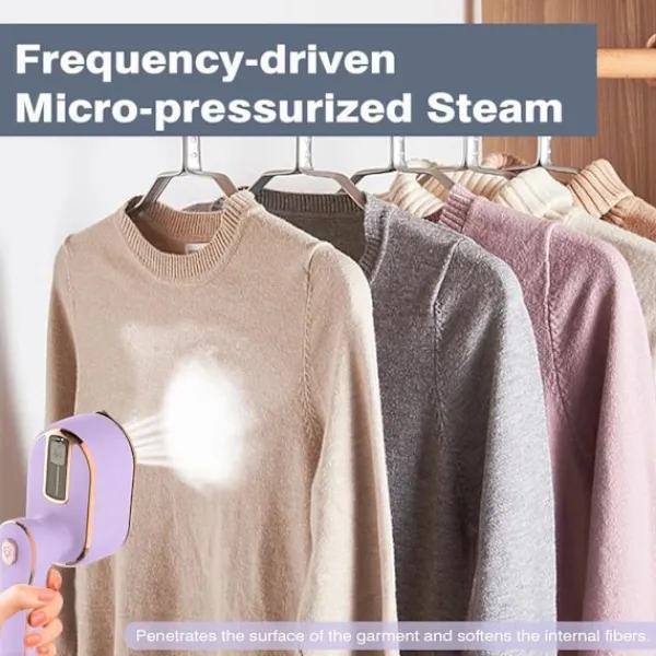 Strykjärn-1 st. Resefärg, 1000W Vikbar Handhållen Mini Ångstrykjärn, 180° Rotationshandtag Strykjärn
