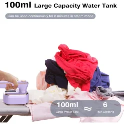 Strykjärn-1 st. Resefärg, 1000W Vikbar Handhållen Mini Ångstrykjärn, 180° Rotationshandtag Strykjärn