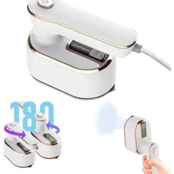 Strykjärn-1 st Resestrykjärn, 1000W Vikbar Handhållen Mini Ångstrykjärn, 180° Roterande Handtag Strykjärn