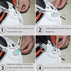 Crowned Dammsugare & Tillbehör-6 st SidoBorstar Ersättning för S6 S6 Pure S5 S5 Max S4 E4 E20 E25 E35 C10 S50 S51 Robotdammsugare