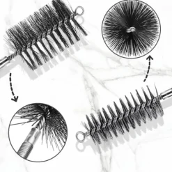 Dammsugare & Tillbehör-3 st Skorstensborstar Metall Värmepanna Borste Rund Rörborste, Kraftig Ståltrådsborste (30mm, 50mm, 80mm)