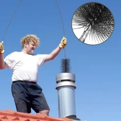 Dammsugare & Tillbehör-3 st Skorstensborstar Metall Värmepanna Borste Rund Rörborste, Kraftig Ståltrådsborste (30mm, 50mm, 80mm)