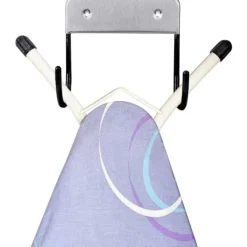 Strykjärn-1 st strykjärnsbräda väggställ, strykjärnsbräda väggfäste, väggfäste med stålhakar-13,2 * 13 * 6,8 cm för att hänga "T" eller "Y" strykbrädor