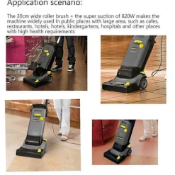 Städmaskiner-2 ST Sugskrapa och Rullborste för BR30/4C Mattrengöringsmaskin ABSorbent Sugskrapa