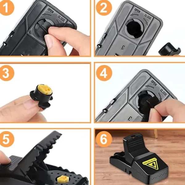 Skadedjur & Insekter-10 st återanvändbara musfällor med betesbehållare