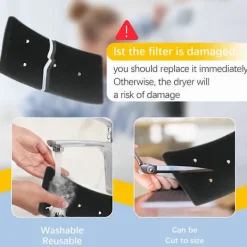 Torktumlare-4 st Torkfilter för Bauknecht Privileg Whirlpool HX 481010716911 Torkfilter Återanvändbar Kondensering