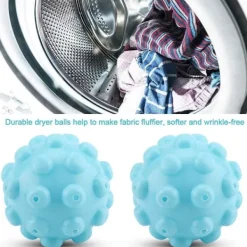 Torktumlare-2 st Tvätt- och Torktumlare Bollar Blå Återanvändbara Ångande Torktumlare Bollar Tvätten