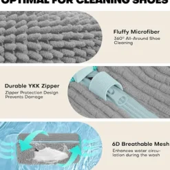 Tvättillbehör-2 st Tvättskopåsar för Tvättmaskin och Torktumlare, Återanvändbar Skopåse för Rengöring