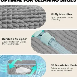 Holocky Tvättillbehör-2 st Tvättskopåsar för Tvättmaskin och Torktumlare, Återanvändbar Skopåse för Rengöring