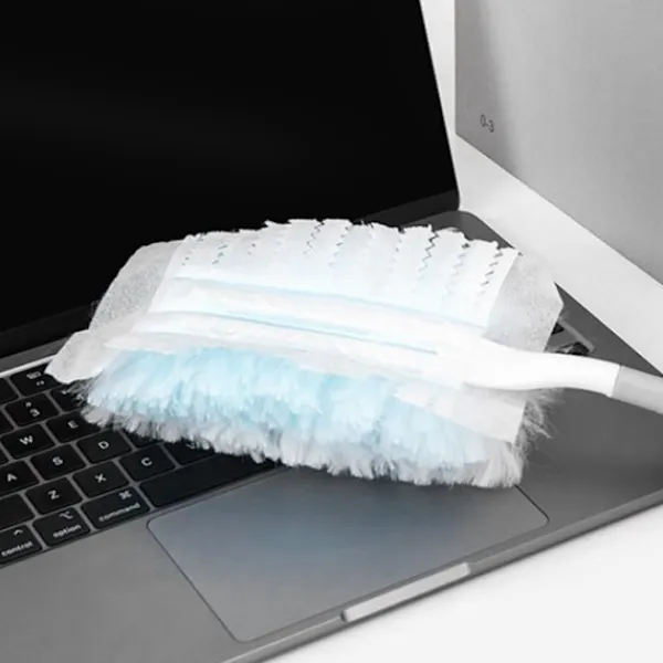 OCEAN Rengöringsmedel-20 stycken engångsdammningsverktyg Elektrostatisk dammvippa för rumstädning med 2 handtag för dammning av flera ytor i hemmet, tak och möbler