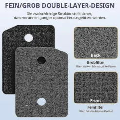 Vett Torktumlare-4 stycken filter Kompatibla med Miele T1-serien torktumlare 9164761 reservdel torktumlare fin/grov 207 x 157 x 30 mm
