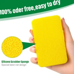 OCEAN Svampar & Dukar-10 stycken Silikon Disksvampar Silikon Skrubbsvamp Återanvändbar Köks Skrubb Rengöringssvamp Mjuk Disksvamp för Diskar Frukt Grönsaker