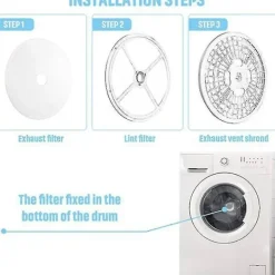 Torktumlare-30 Stycken Torktumlare Avgasfilter, Universal Bärbar Torktumlare Luddfilter Ersättning Kompatibel med W-Perfet