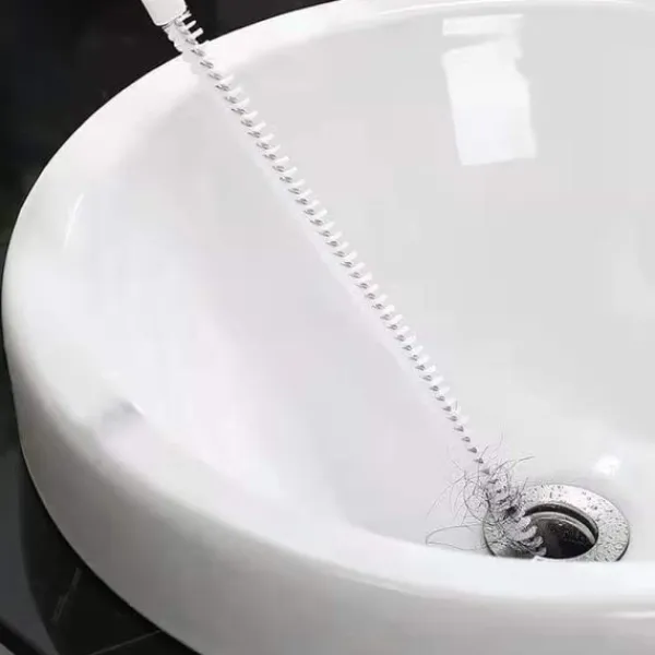 Dammsugare & Tillbehör-2 stycken tvättborste för rengöring av avlopp Flexibel avloppshårfångare Borste för täppning av täppa till tvättställ (2 stycken)