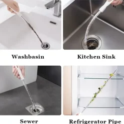 Dammsugare & Tillbehör-2 stycken tvättborste för rengöring av avlopp Flexibel avloppshårfångare Borste för täppning av täppa till tvättställ (2 stycken)