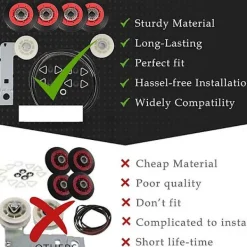 DMstore Torktumlare-4392067 Torktumlare Reparationskit &w10837240 Torktumlare Idler,279640 Idler Rulle Kompatibel Whirlpool,ersätter 4BY