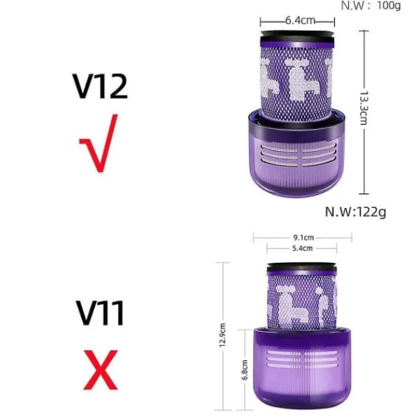 Dammsugare & Tillbehör-2 tvättbara HEPA-filter Dyson V12 Detect Slim Absolute Clean