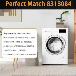 Tvättmaskiner-8318084 Tvättmaskin Lockbrytare Ersättningsdel Kompatibel med WhirlPool KenMore-Perfet