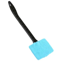 Fönsterrengöring-1:a Mikrofiber Bilfönsterrengöringsborste Långt Handtag Vindruterengöringsverktyg Ljusblå