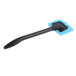 Fönsterrengöring-1:a Mikrofiber Bilfönsterrengöringsborste Långt Handtag Vindruterengöringsverktyg Ljusblå