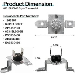 Torktumlare-AGM30045804 Torktumlare Termistor och Termostat Kit för Ken-More