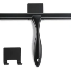 EURL Fönsterrengöring-Allround Duschskrapa: 25 cm Blad, Hållbart Rostfritt Stål, Ergonomiskt Handtag, Självhäftande Förvaringskrok, Rengöring Utan Ränder, Multi-Yta