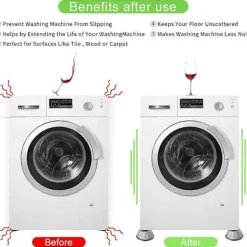 Tvättmaskiner-Antivibrationsdämpare, Antivibrationsfötter, 4 Stycken Fötter Tvättmaskin, Stabiliserande Fötter Sockel, Fötter Tvättmaskin, Dämpare M