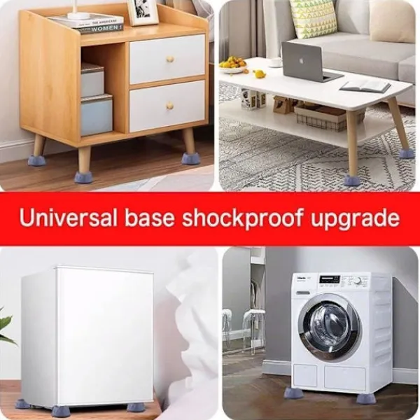 ECLshop Tvättmaskiner-Anti-vibrationsfotmatta - Ospecificerad - 4 stycken - Vit - Ljudreducering - Halkfri