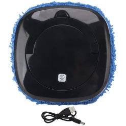 Städmaskiner-Automatisk golvmoppningsrobot med vattentank Dammsugare och mopprengöring Svart